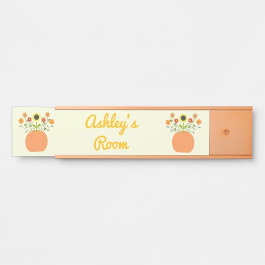 感謝祭の花inカボチャ名前をカスタムする サインプレート (正面)