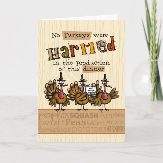 感謝祭の菜食主義の夕食の招待状 招待状 (正面)