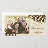 感謝祭の華やかな渦巻きが褐色と茶色 シーズンカード (正面/裏面)