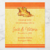 感謝祭の落ちた葉カスタムワインのラベル ワインラベル (シングルラベル)