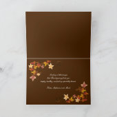 感謝祭の葉の秋のテーマ シーズンカード (内部)