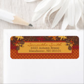 感謝祭の葉紅葉にオークの ラベル (インサイチュ)