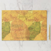 感謝祭の言葉と葉紙ランチョンマット ペーパーパッド (インサイチュ)