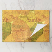 感謝祭の言葉と葉紙ランチョンマット ペーパーパッド (折り畳み)