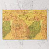 感謝祭の言葉と葉紙ランチョンマット ペーパーパッド (正面)