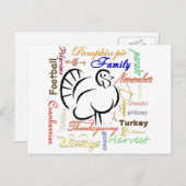 感謝祭の言葉の休日はがき シーズンポストカード (正面/裏面)