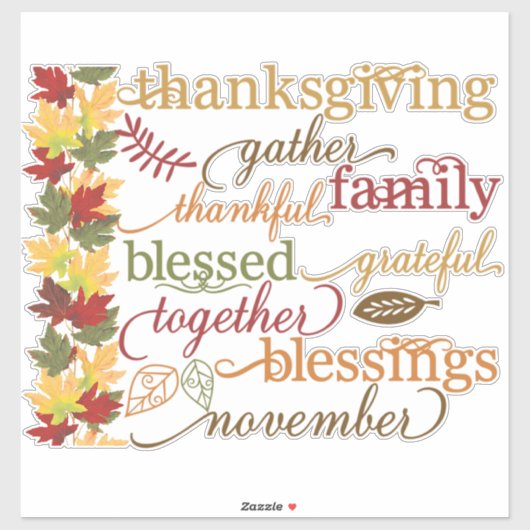 感謝祭の言葉 シール (シート)