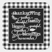 感謝祭の言葉 スクエアシール (正面)