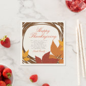 感謝祭の詩ハッピー・感謝祭 スタンダードカクテルナプキン (インサイチュ)