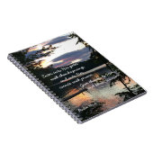 感謝祭の詩編100:4 Squam Lake Sunrise Photo ノートブック (右側)