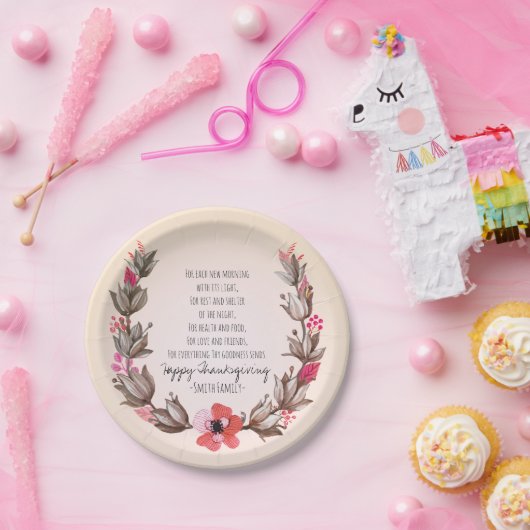 感謝祭の詩。感謝祭おめでとう。カスタム. ペーパープレート (パーティー)