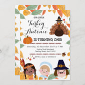 感謝祭の誕生日のパーティの招待状 招待状 (正面/裏面)