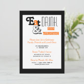 感謝祭の誕生日パーティーの食事や飲み会 招待状 (スタンド正面)