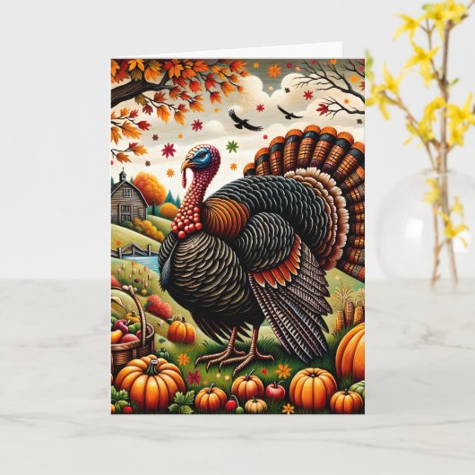 感謝祭の豊作 カード (黄色い花)