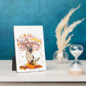 感謝祭の贈おもしろいり物、ドイツのシェパード・ドッグ フォトプラーク (側面)