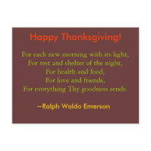 感謝祭の郵便はがき