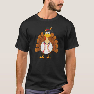 感謝祭の野球の七面鳥スポーツマン Tシャツ
