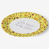 感謝祭の野菜のパターン黄色カスタム色 ペーパープレート (アングル)