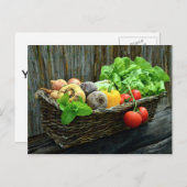 感謝祭の野菜の収穫 – バスケット シーズンポストカード (正面/裏面)