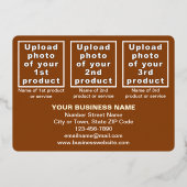 感謝祭の長方形に茶色のビジネスブランド 箔シーズンカード (裏面)