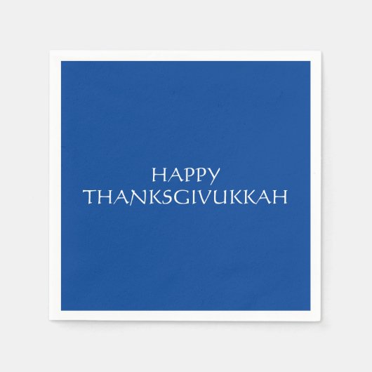 感謝祭の青い白の感謝祭ハヌカー スタンダードカクテルナプキン (正面)