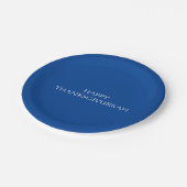 感謝祭の青い白の感謝祭ハヌカー ペーパープレート (アングル)