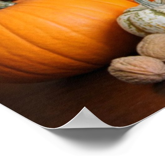 感謝祭の静物収穫装飾 ポスター (角)