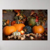 感謝祭の静物収穫装飾 ポスター (正面)