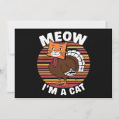 感謝祭の面白い偽の猫ターミー レトロ シーズンカード (正面)