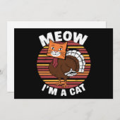 感謝祭の面白い偽の猫ターミー レトロ シーズンカード (正面/裏面)