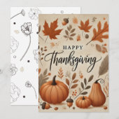 感謝祭の願いカード 招待状 (正面/裏面)