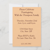 感謝祭の食べポーク·トルコ 招待状 (裏面)
