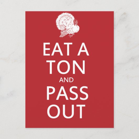 感謝祭の食べユーモアはトンと消える シーズンポストカード (正面)