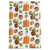 感謝祭の食べ物テーマパターン ミディアムペーパーバッグ (裏面)