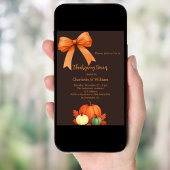 感謝祭の食事の背景　ビストルブラウン色の栗色 招待状