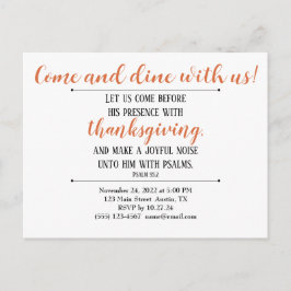 感謝祭の食事への招待の聖書の言葉 ポストカード
