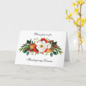 感謝祭の食事への招待状 グリーティングカード カード (黄色い花)