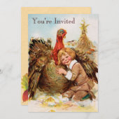 感謝祭の食事への招待状 招待状 (正面/裏面)