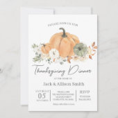 感謝祭の食事への招待 招待状 (正面)