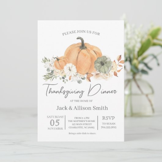 感謝祭の食事への招待 招待状 (スタンド正面)