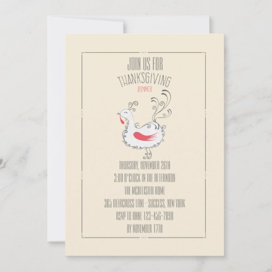 感謝祭の食事への招待 招待状 (正面)