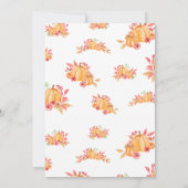 感謝祭の食事への招待 花のカボチャ 招待状 (裏面)