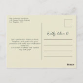 感謝祭の食事会 招待状 白い花のアーチ (裏面)