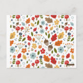 感謝祭の食事招待 感謝のリース ポストカード (裏面)