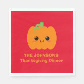 感謝祭の食事用ナプキン, パーソナライズされたカボチャ スタンダードランチョンナプキン (正面)