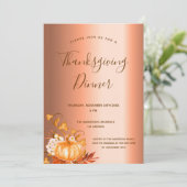 感謝祭の食事　パンプキン　ハーベスト　銅 招待状 (スタンド正面)