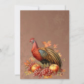 感謝祭の食事 七面鳥 かぼちゃ ろうそく 招待状 (裏面)