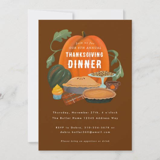 感謝祭の食事 招待状 (正面)