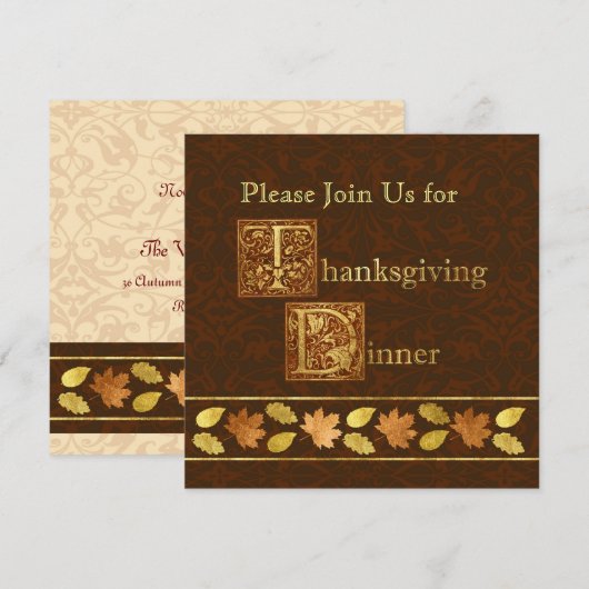 感謝祭の食事 招待状 (正面/裏面)