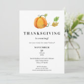 感謝祭の食事 水彩画 かぼちゃ- 白 招待状 (スタンド正面)